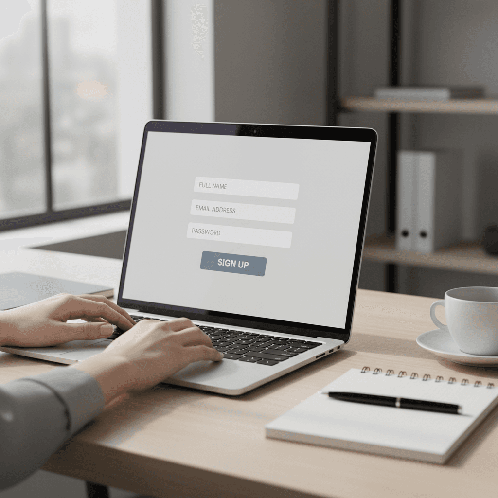 Lead capture form on website